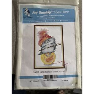 Joy Sunday Counted Cross Stitch Kit Little Hamster Learns to Craft Sewing (4218)